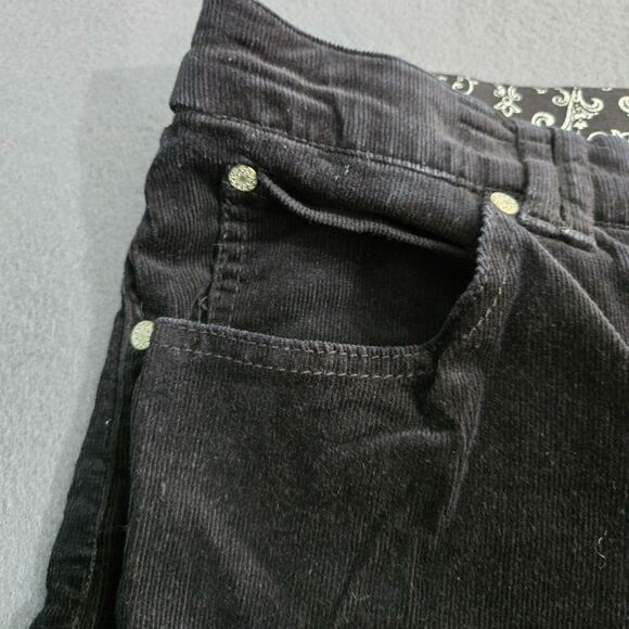 Erika Women 14 Black Straight Leg Corduroy Jeans Stretch - Picture 5 of 14